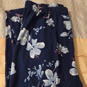 Heathmoor Super Soft Leggings Blue Floral Pattern Size S/M